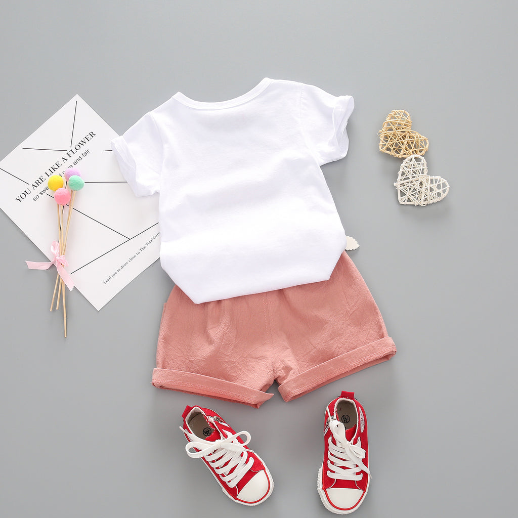 New Summer Baby Clothes Set Children Girls Cute T-Shirt Shorts 2Pcs/Sets Infant Casual Outfits Toddler Clothing Kids Tracksuits