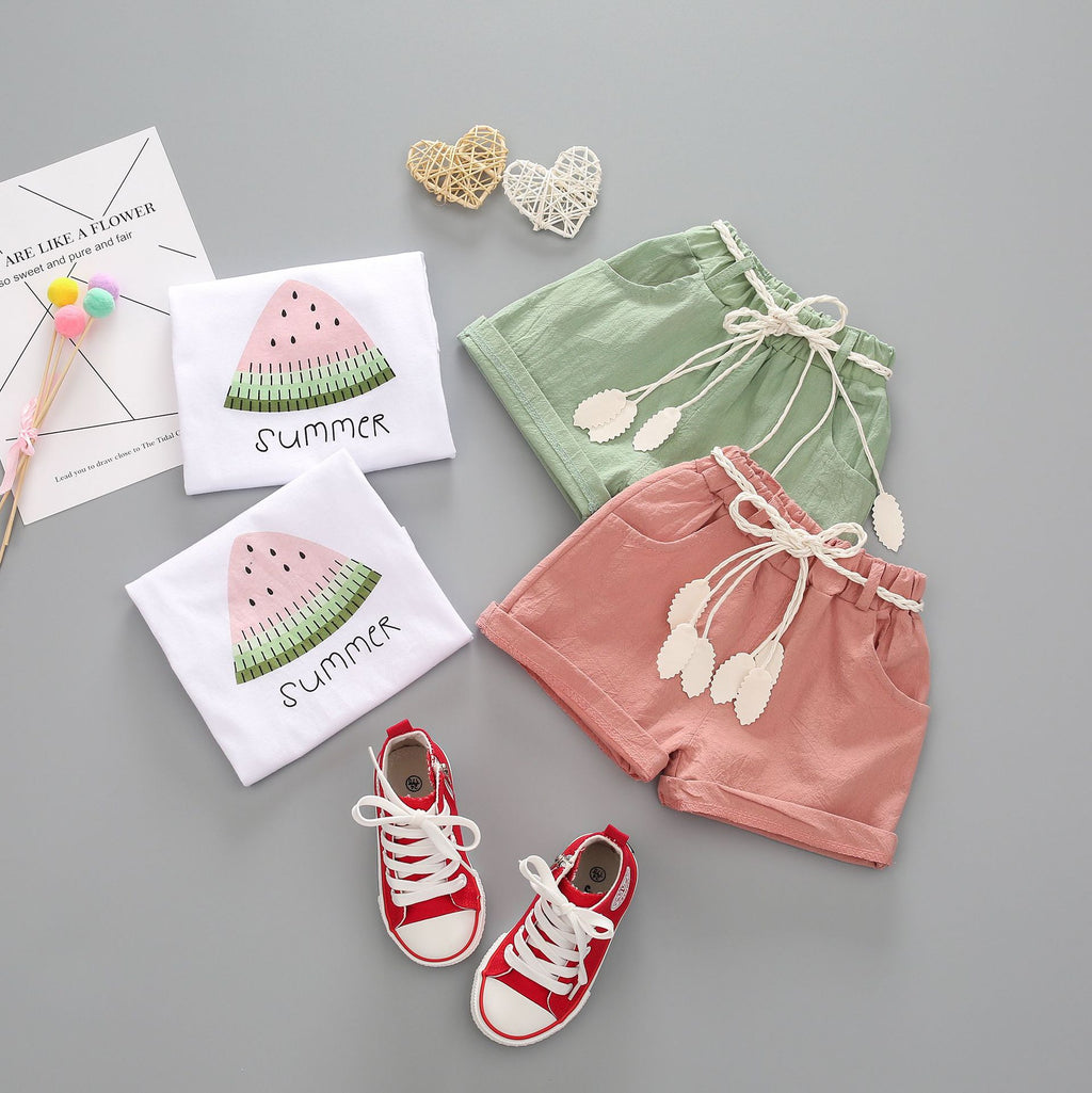 New Summer Baby Clothes Set Children Girls Cute T-Shirt Shorts 2Pcs/Sets Infant Casual Outfits Toddler Clothing Kids Tracksuits