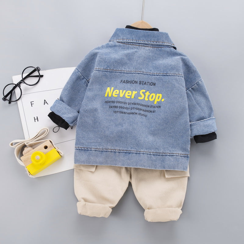 Autumn Fashion Baby Clothes Set Children Boys Jacket T-Shirt Pants 3Pcs/Set Infant Girl Clothing Toddler Costume Kids Tracksuits