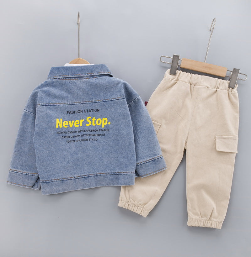 Autumn Fashion Baby Clothes Set Children Boys Jacket T-Shirt Pants 3Pcs/Set Infant Girl Clothing Toddler Costume Kids Tracksuits