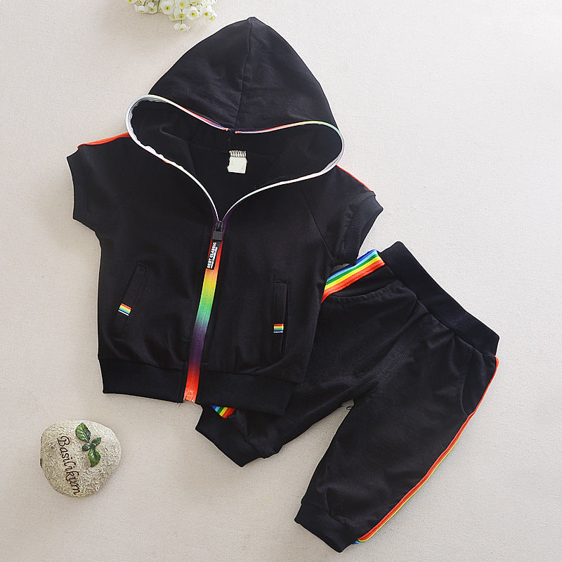 New Summer Baby Clothes Boys Clothing Children Girls Sports Hooded Shirt Shorts 2Pcs/Sets Toddler Casual Costume Kids Tracksuits