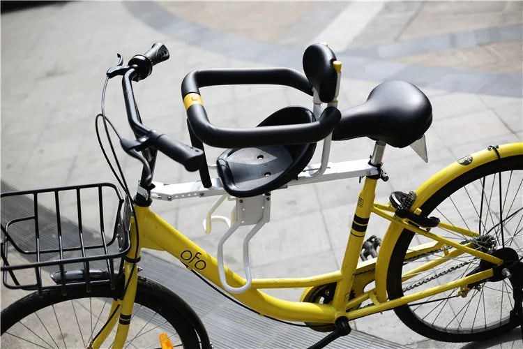 PANGDUBE Universal Front Bike Child Seat Adjustable Baby Bicycle Carrier with Safety Belt Foldable Kids Cycle Seat for Mountain