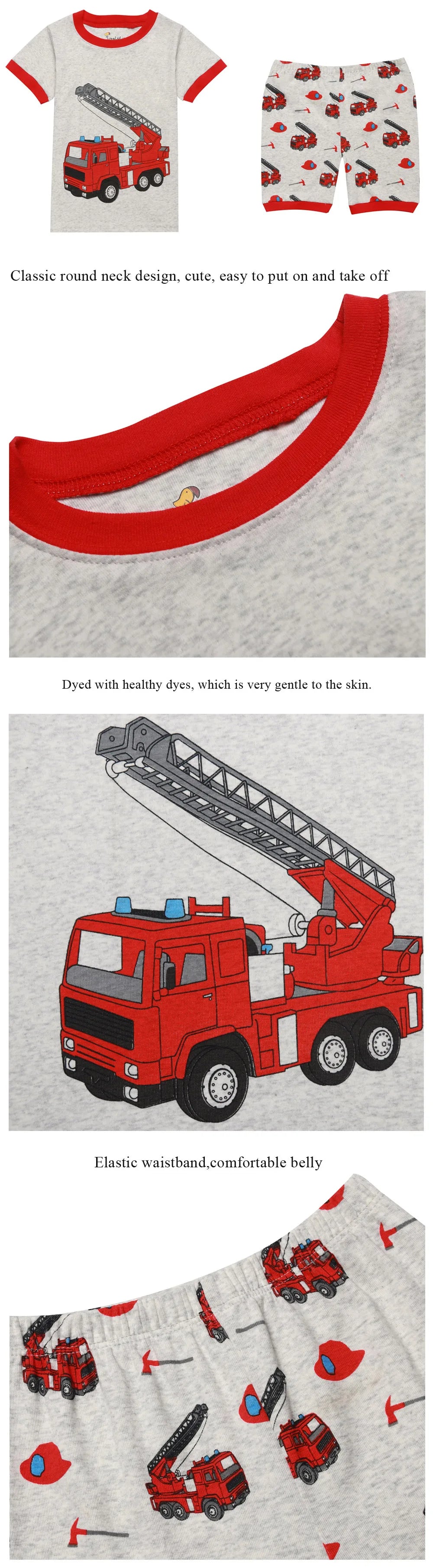 2 3 4 5 6 7 8 Yrs Boys Pajamas for Kids Children Sleepwear Short Sleeve Sleep Clothes Tops Pajama Shorts Clothing Set Boy Pijama