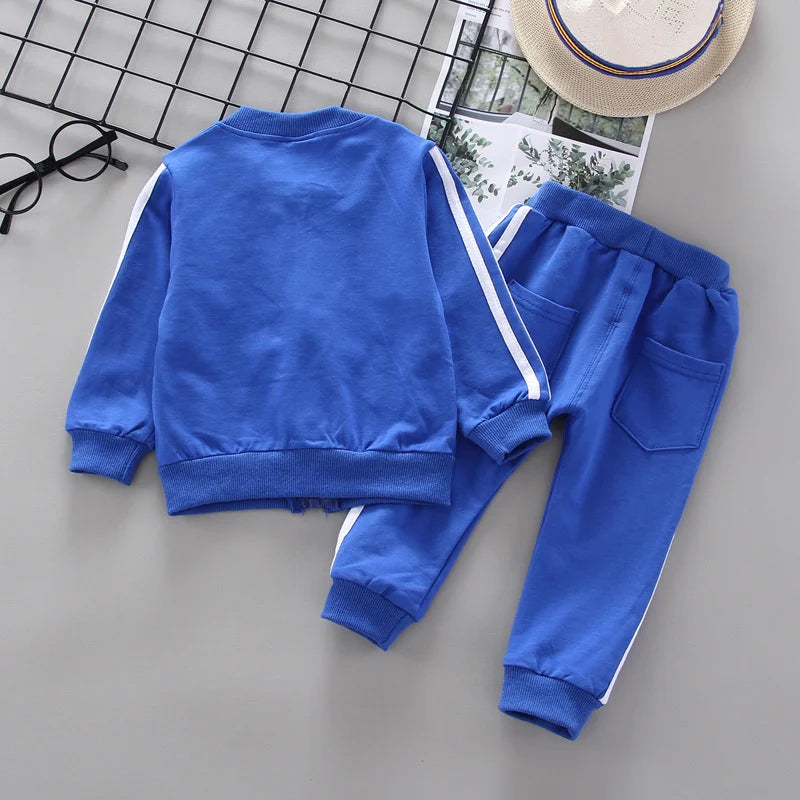 Fashion Children Clothing Spring Autumn Baby Girl Clothes Set Boys Cotton Jacket Pants 2 Pieces Toddler Costume Kids Tracksuits