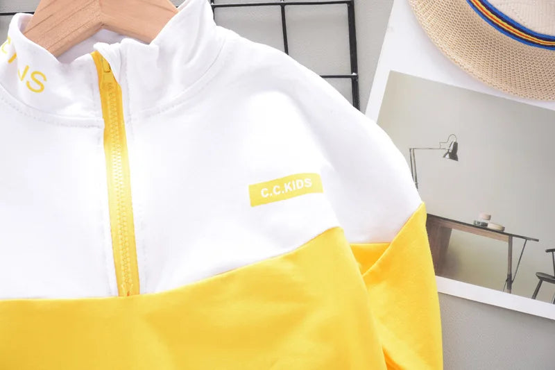 Fashion Children Clothing Spring Autumn Baby Girl Clothes Boys Solid Jacket Pants 2Pcs/Set Toddler Cotton Costume Kids Tracksuit