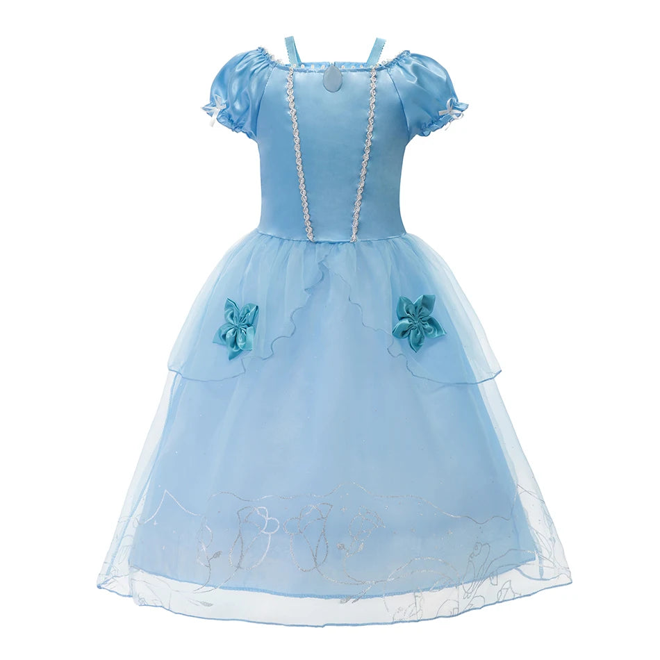 Girl Elsa Anna Dress Princess Costume Snow Queen Dress Baby Halloween Ariel Carnival Clothes Kids Cosplay Clothes Party Clothing