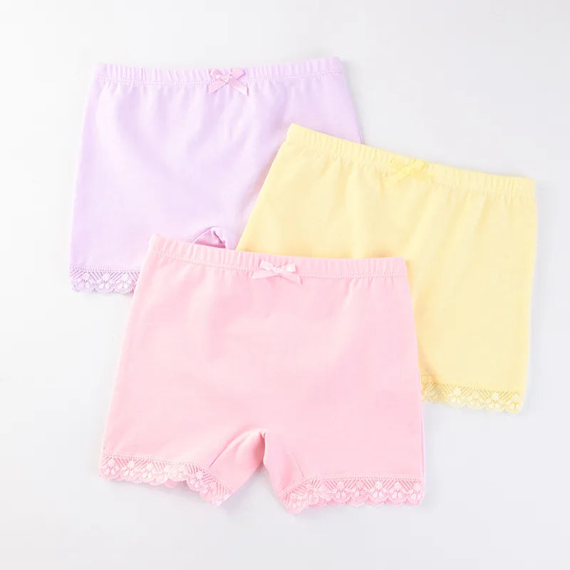 hot sales new girls cotton lace boxer shorts panties kids solid children underwear 2-10years 6pcs/lot M-3XL clothes