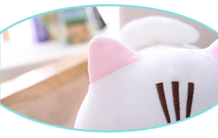 25/100cm Cute Soft Cat Plush Pillow Sofa Cushion Kawaii Plush Toy Stuffed Cartoon Animal Doll for Kids Baby Girls Lovely Gift