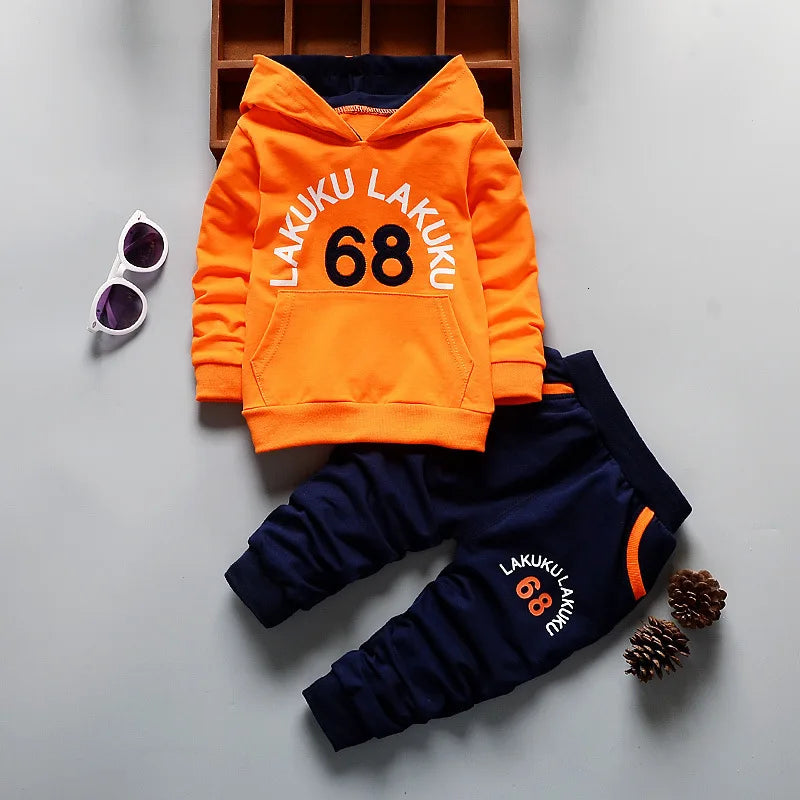 New Spring Autumn Baby Girl Clothes Children Boys Cotton Letter Hoodies Pants 2Piece Set Toddler Fashion Costume Kids Tracksuits