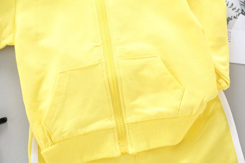 Fashion Children Clothing Spring Autumn Baby Girl Clothes Set Boys Cotton Jacket Pants 2 Pieces Toddler Costume Kids Tracksuits