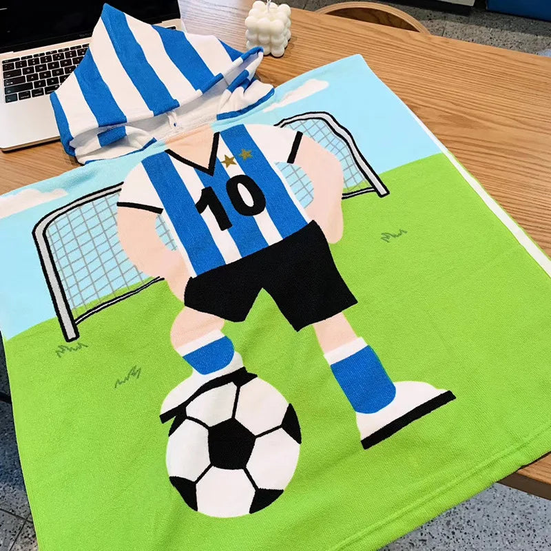 Children Cartoon Baby Hooded Cloak Beach Towel Boys Girls Kids Swimming Bath Towel Microfiber Terry Infant Bathing Wrap Bathrobe