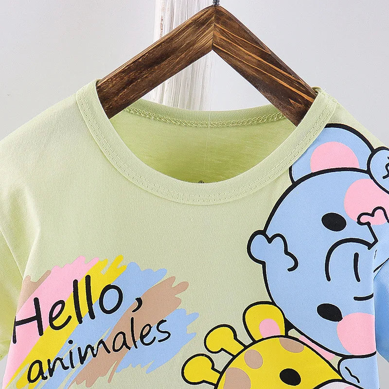 New Summer Baby Girl Clothes Suit Children Boys Cartoon T-Shirt Shorts 2Pcs/Sets Toddler Sports Costume Outfits Kids Tracksuits