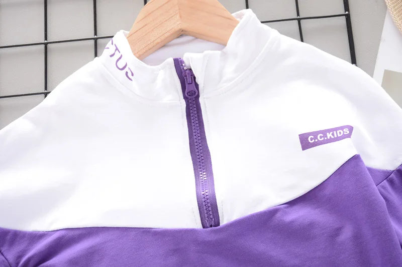 Fashion Children Clothing Spring Autumn Baby Girl Clothes Boys Solid Jacket Pants 2Pcs/Set Toddler Cotton Costume Kids Tracksuit