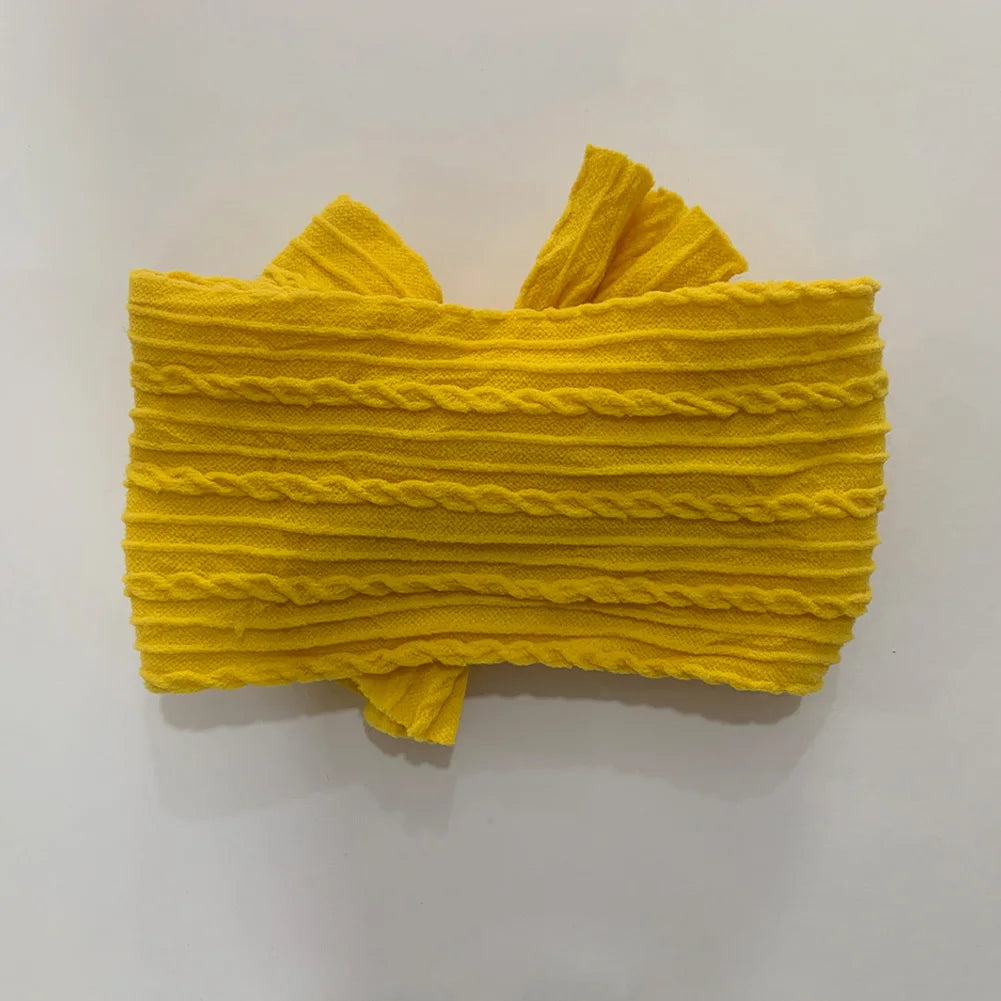 20Pcs/Lot Solid Cable Bow Baby Turban Headband Kids Nylon Layers Elastic Headwraps Newborn Boy Girl Hair Band Accessories