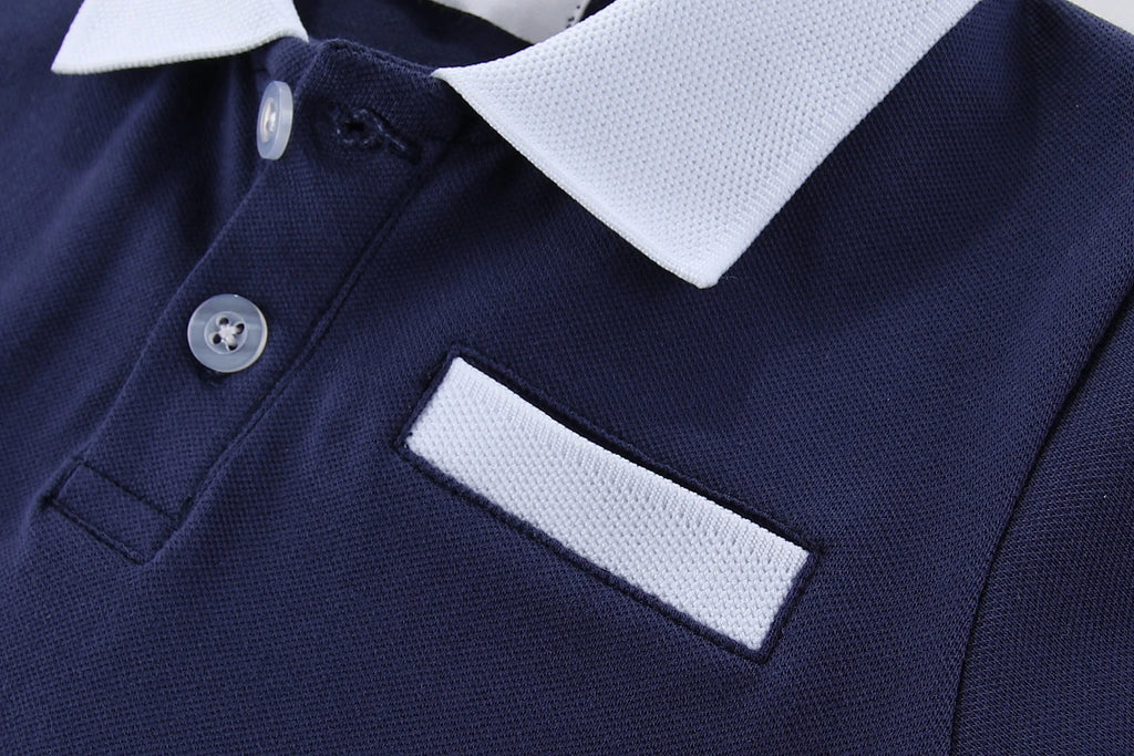 Mudkingdom Little Boys Long Sleeve Polo Shirts Solid Fashion Turn-down Collar Cotton Tops for Kids Clothing Spring Clothes