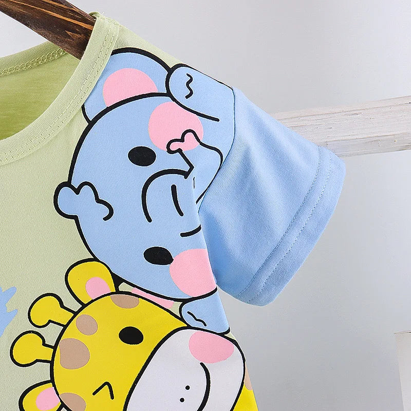 New Summer Baby Girl Clothes Suit Children Boys Cartoon T-Shirt Shorts 2Pcs/Sets Toddler Sports Costume Outfits Kids Tracksuits