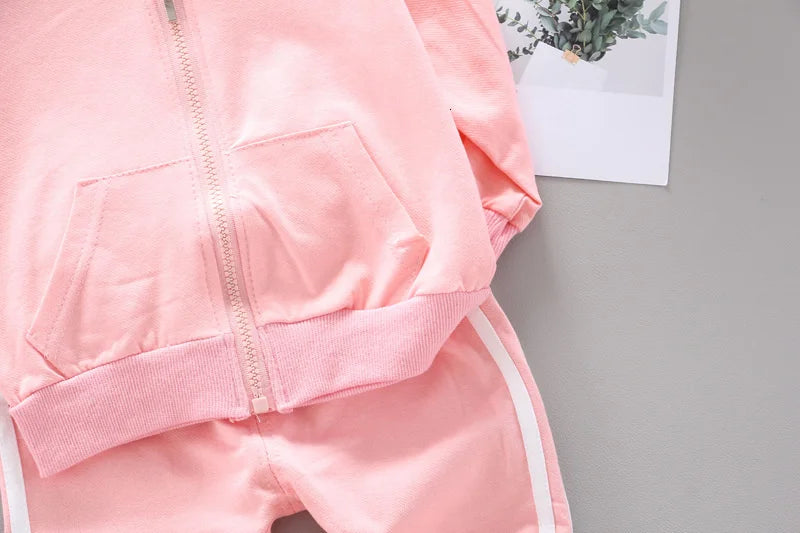 Fashion Children Clothing Spring Autumn Baby Girl Clothes Set Boys Cotton Jacket Pants 2 Pieces Toddler Costume Kids Tracksuits