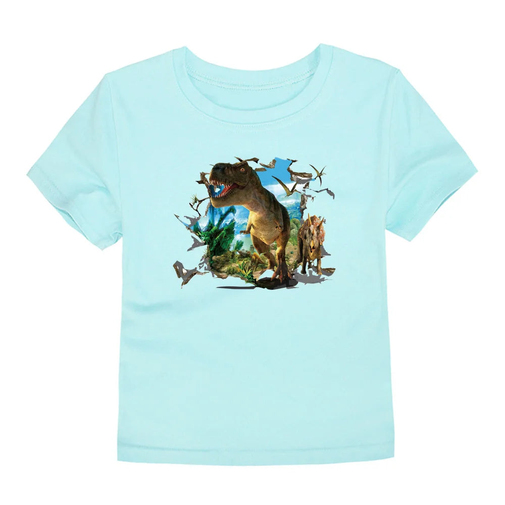 Child Boy Summer T Shirt Cotton Red Car Dinosaur Anime T-Shirt for Children Baby Clothes Boys Kid Tees Cartoon Toddler Top 2-12Y