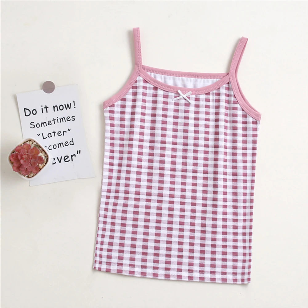 4Pcs Summer Tank Tops For Girls Cartoon Underwear Young Teens In Lingerie Cotton Sport Top Children Undershirts Sleeveless Vest