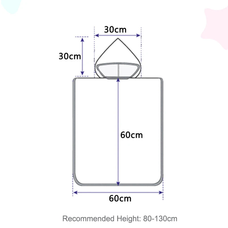 Children Cartoon Baby Hooded Cloak Beach Towel Boys Girls Kids Swimming Bath Towel Microfiber Terry Infant Bathing Wrap Bathrobe