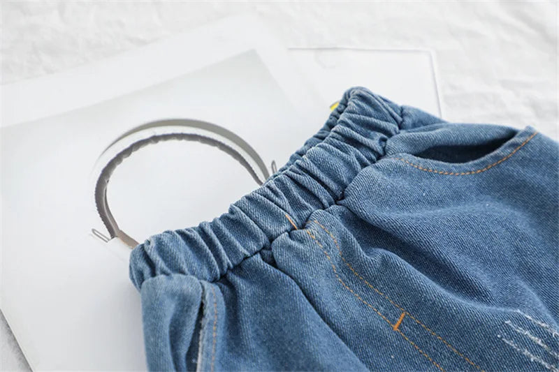 Infant Sports Jeans Spring Autumn Baby Clothes Fashion Children Cotton Pants One Piece Toddler Casual Costume Kids Sportswear