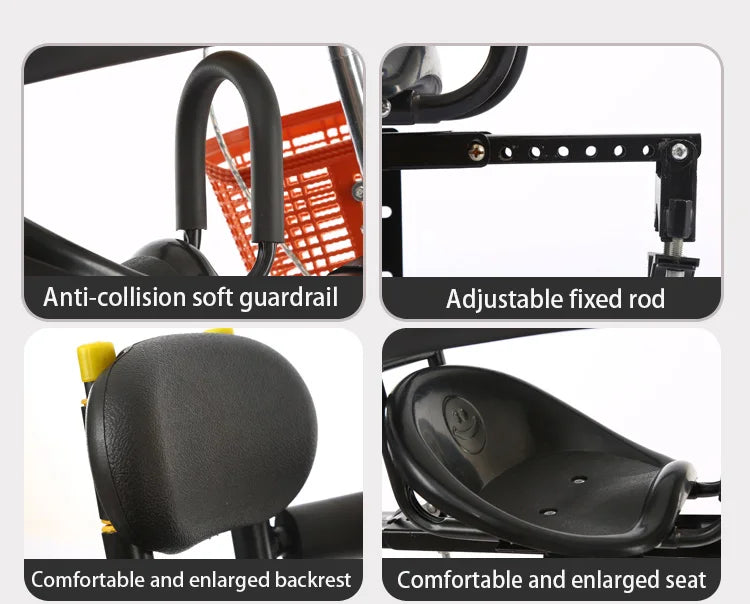 PANGDUBE Universal Front Bike Child Seat Adjustable Baby Bicycle Carrier with Safety Belt Foldable Kids Cycle Seat for Mountain