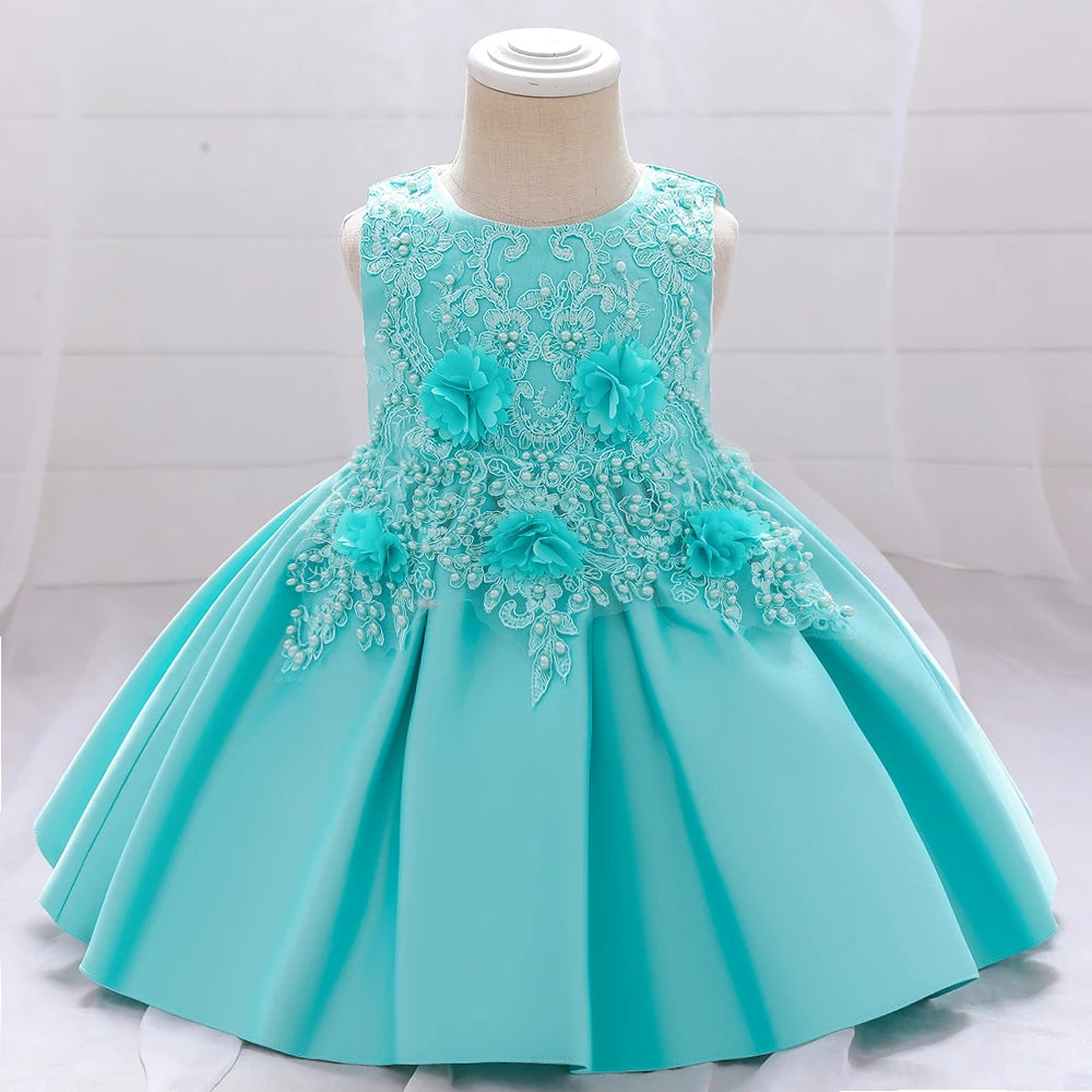 Baby Girls Princess Dress Toddler Christening Gown Kids Christmas Party Costume Infant 1st Year Birthday Baptism Dresses Clothes