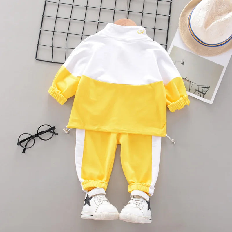 Fashion Children Clothing Spring Autumn Baby Girl Clothes Boys Solid Jacket Pants 2Pcs/Set Toddler Cotton Costume Kids Tracksuit