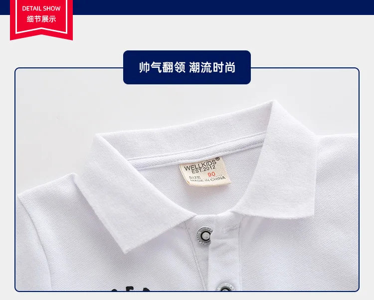 Summer Cute Cartton Polo T-shirts For Boys Cotton Quality Breathable Fabric Kids Tops Tees Shirt Children's Clothes