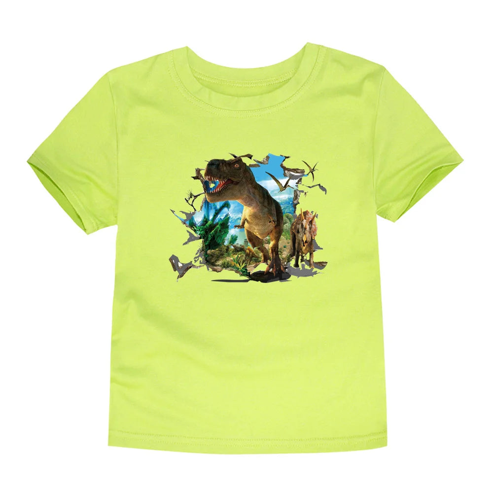 Child Boy Summer T Shirt Cotton Red Car Dinosaur Anime T-Shirt for Children Baby Clothes Boys Kid Tees Cartoon Toddler Top 2-12Y