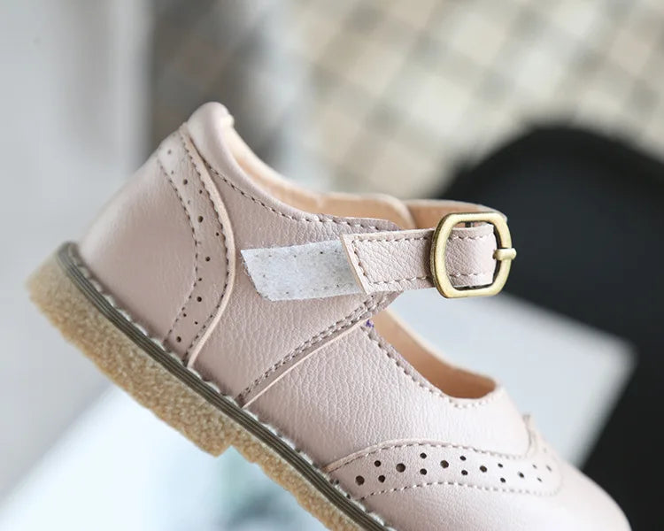 New Grils Leather Shoes Casual Girls Autumn Winter Kids Pu Show White Shoes Children's  Black Pink size 21-30 Flats