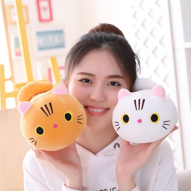 25/100cm Cute Soft Cat Plush Pillow Sofa Cushion Kawaii Plush Toy Stuffed Cartoon Animal Doll for Kids Baby Girls Lovely Gift