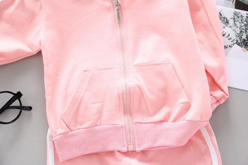 Fashion Children Clothing Spring Autumn Baby Girl Clothes Set Boys Cotton Jacket Pants 2 Pieces Toddler Costume Kids Tracksuits