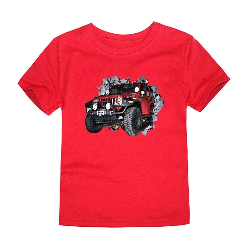 Child Boy Summer T Shirt Cotton Red Car Dinosaur Anime T-Shirt for Children Baby Clothes Boys Kid Tees Cartoon Toddler Top 2-12Y