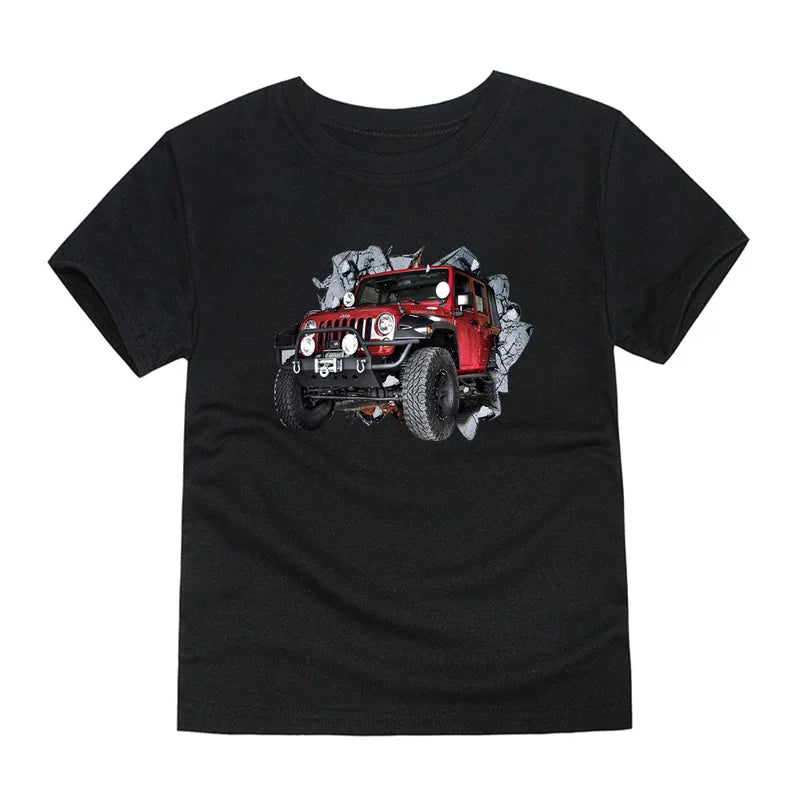 Child Boy Summer T Shirt Cotton Red Car Dinosaur Anime T-Shirt for Children Baby Clothes Boys Kid Tees Cartoon Toddler Top 2-12Y