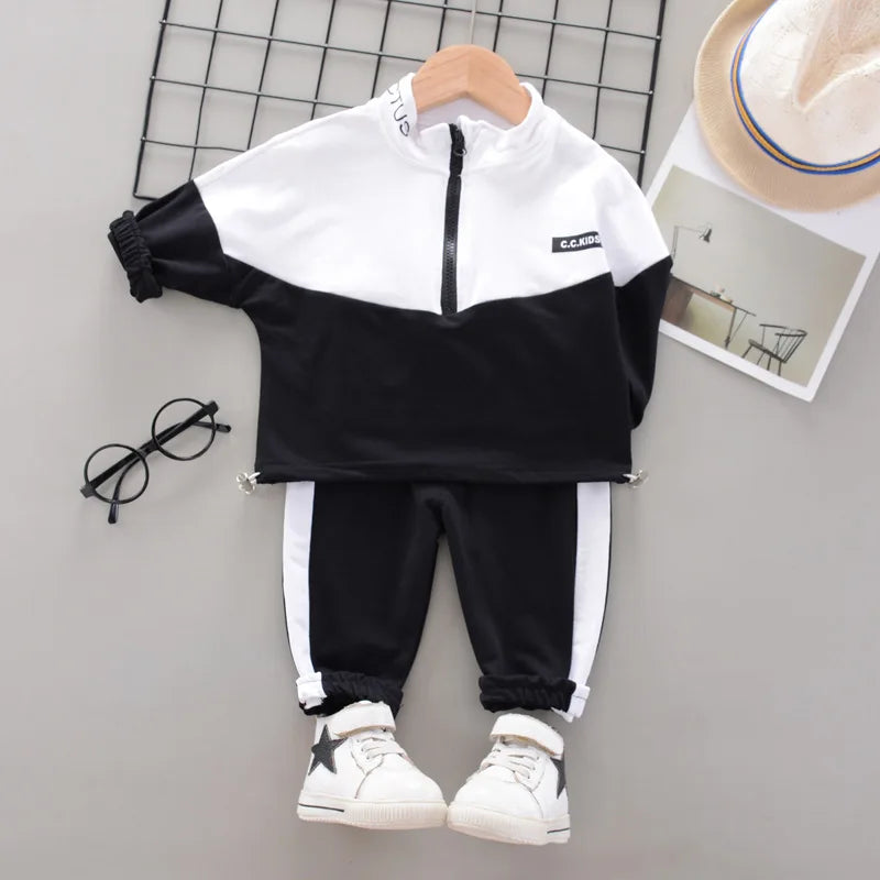 Fashion Children Clothing Spring Autumn Baby Girl Clothes Boys Solid Jacket Pants 2Pcs/Set Toddler Cotton Costume Kids Tracksuit