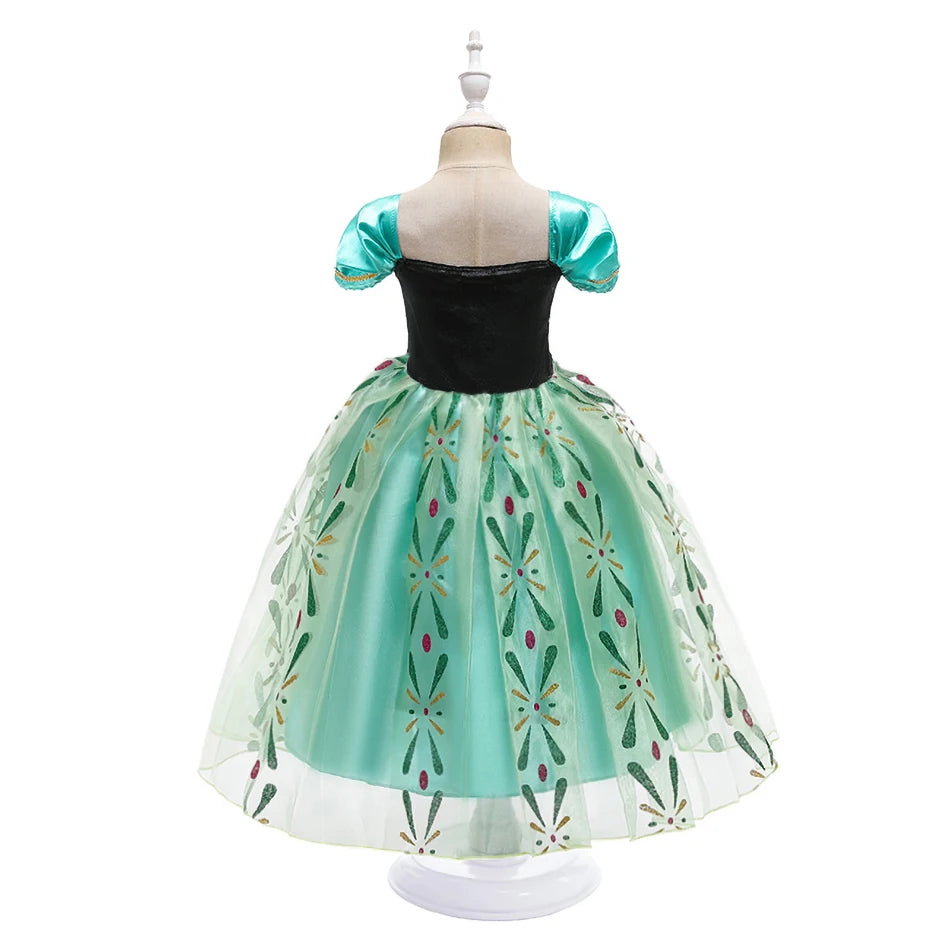 Anna Dresses Children Princess Dress Girl Cosplay Costume Kids Summer Clothes Halloween Birthday Carnival Robe Party Disguise
