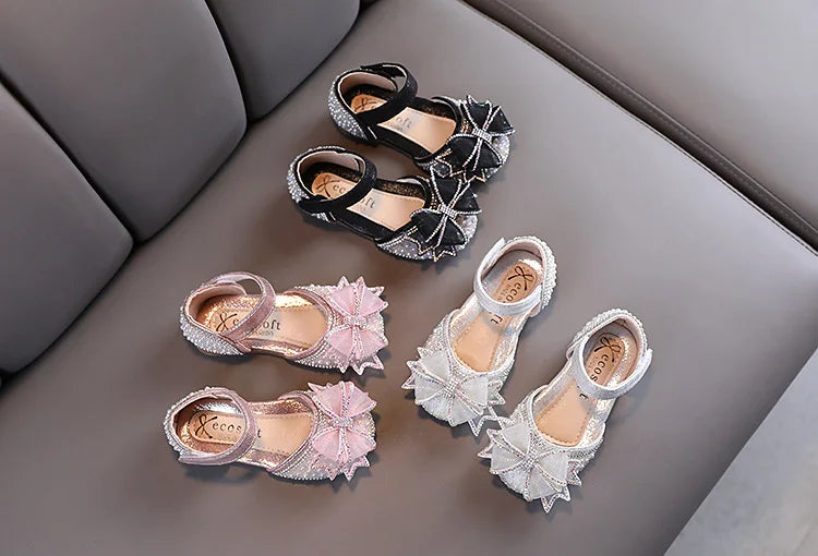 Kids Shoes Bow Flats Children's Princess Shoes for Girl  Sandals 2023 New Spring Summer  Comfortable Little Girl Shoes  E645