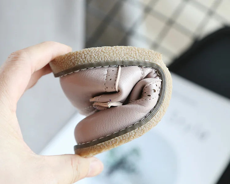 New Grils Leather Shoes Casual Girls Autumn Winter Kids Pu Show White Shoes Children's  Black Pink size 21-30 Flats