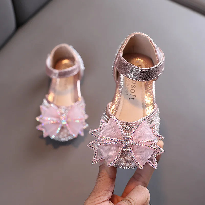 Kids Shoes Bow Flats Children's Princess Shoes for Girl  Sandals 2023 New Spring Summer  Comfortable Little Girl Shoes  E645