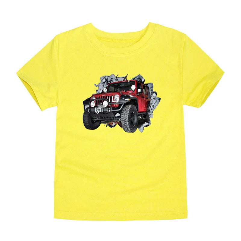 Child Boy Summer T Shirt Cotton Red Car Dinosaur Anime T-Shirt for Children Baby Clothes Boys Kid Tees Cartoon Toddler Top 2-12Y