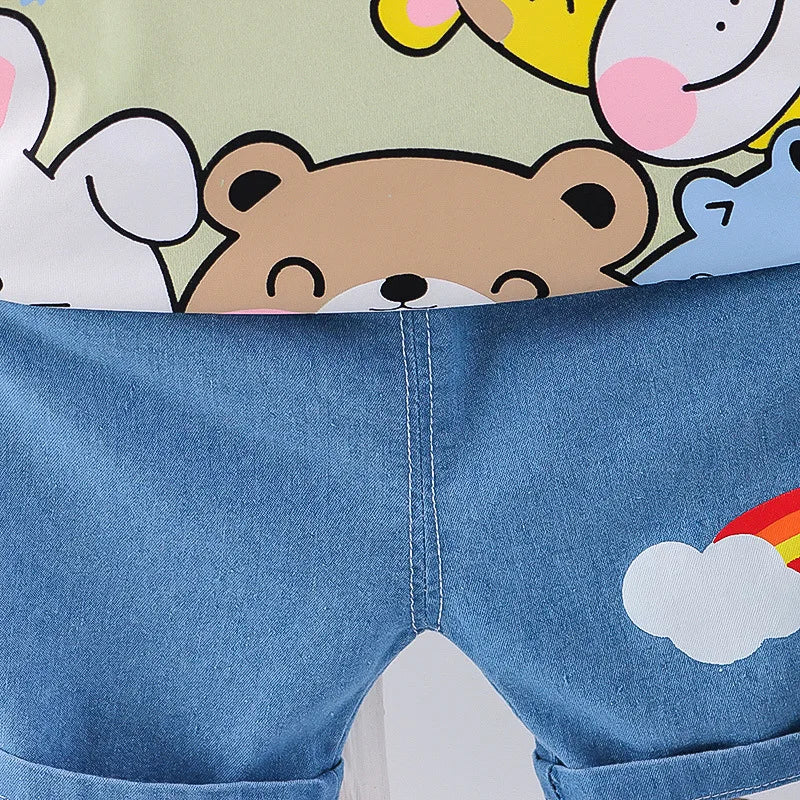 New Summer Baby Girl Clothes Suit Children Boys Cartoon T-Shirt Shorts 2Pcs/Sets Toddler Sports Costume Outfits Kids Tracksuits