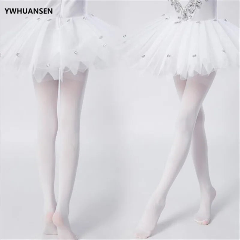 1/2/4/6/8 Pairs/lot Spring Summer Candy Kids Pantyhose Ballet Dance Tights for Girls Stocking Children Velvet Solid White
