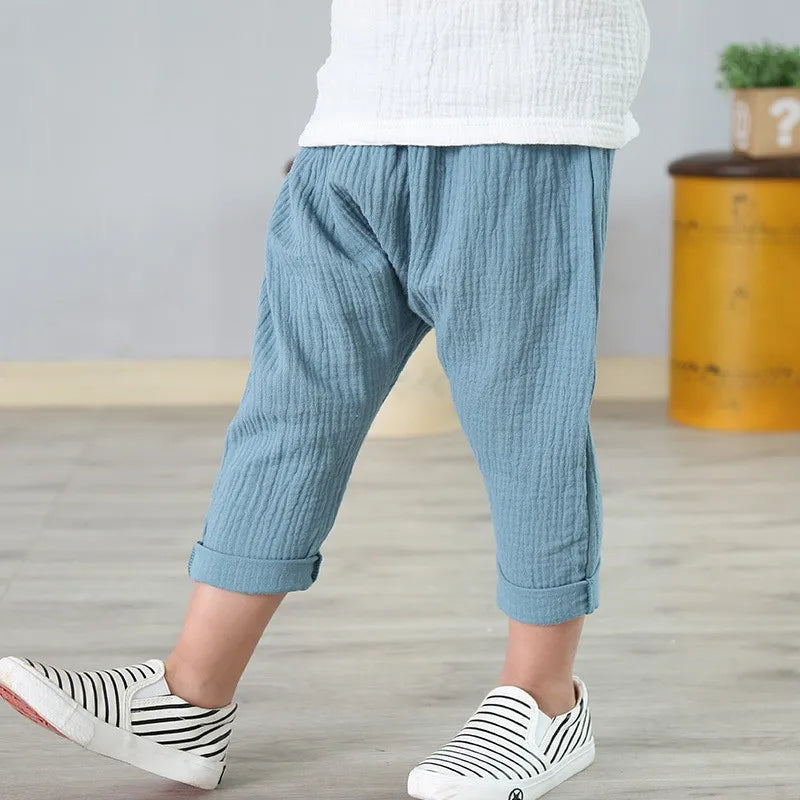 Boys Linen Pants Summer 1-6year Baby Girl Pant Solid Color Linen Children Pants Cotton Linen Pants for Boys Harem Pants for Kids