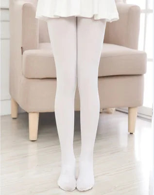 1/2/4/6/8 Pairs/lot Spring Summer Candy Kids Pantyhose Ballet Dance Tights for Girls Stocking Children Velvet Solid White