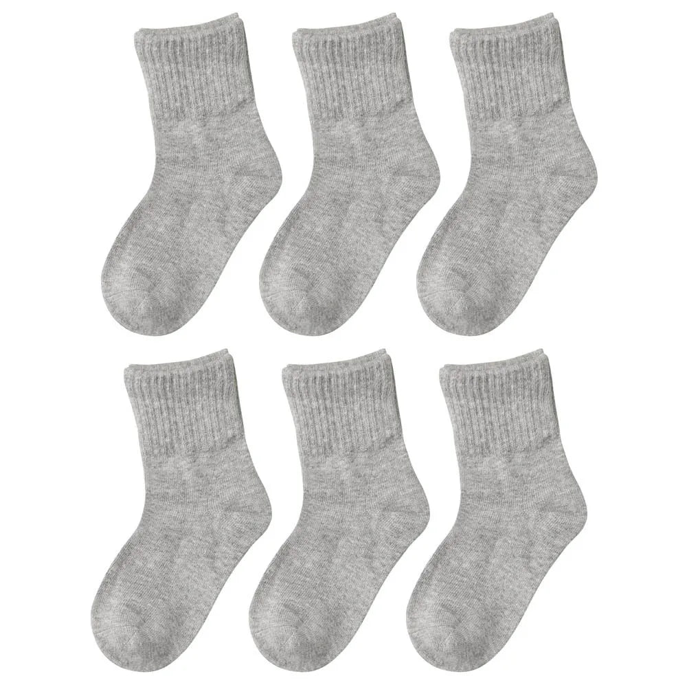 MIPP brand student antibacterial mid tube socks, all cotton anti odor pure white, sports school children, boys and girls