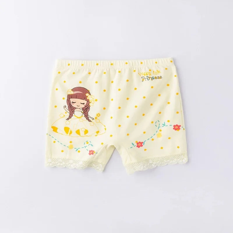 hot sales new girls cotton lace boxer shorts panties kids solid children underwear 2-10years 6pcs/lot M-3XL clothes