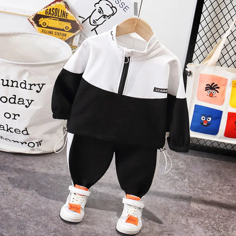 Fashion Children Clothing Spring Autumn Baby Girl Clothes Boys Solid Jacket Pants 2Pcs/Set Toddler Cotton Costume Kids Tracksuit