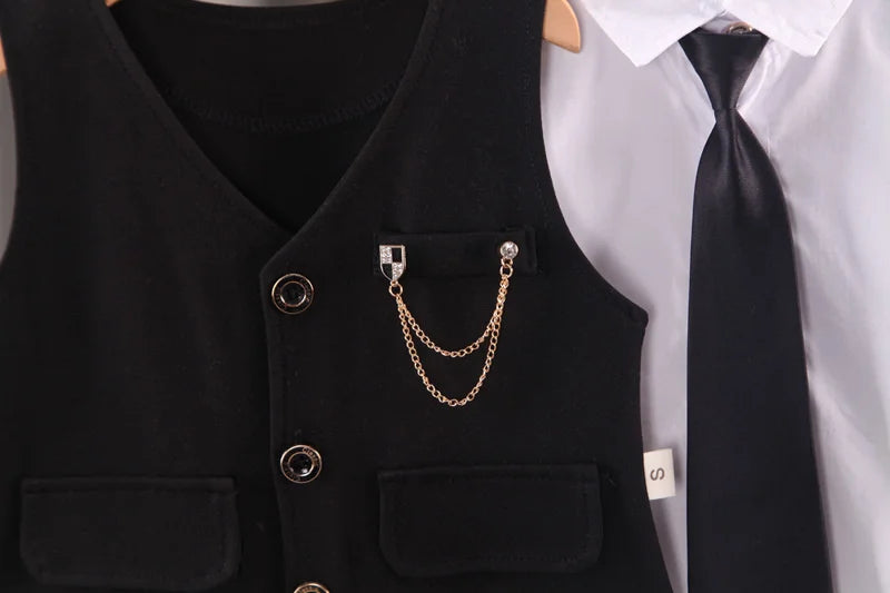 New Spring Autumn Baby Clothes Suit Children Boys Vest Shirt Pants 3Pcs/Sets Toddler Fashion Casual Costume Kids Formal Clothing