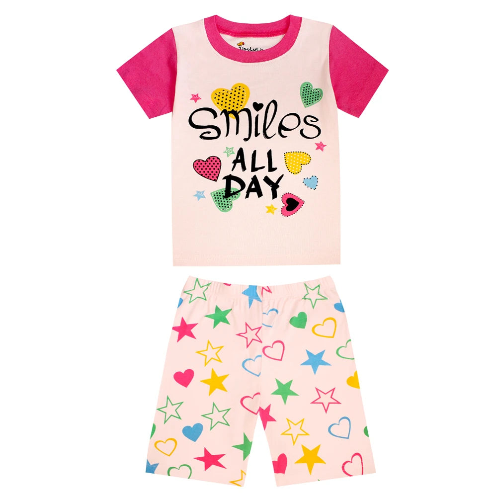 2 3 4 5 6 7 8 Yrs Boys Pajamas for Kids Children Sleepwear Short Sleeve Sleep Clothes Tops Pajama Shorts Clothing Set Boy Pijama